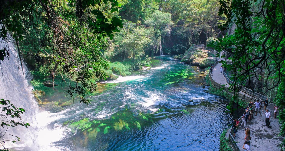 Die Obere Duden Wasserfälle in Antalya, Türkei